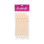 Bachelorette Party Favors 10-Piece Dicky Sipping Straws Beige