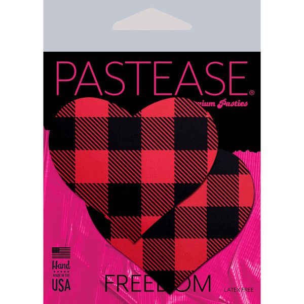 Pastease Buffalo Plaid Heart Pasties Red - Image 3