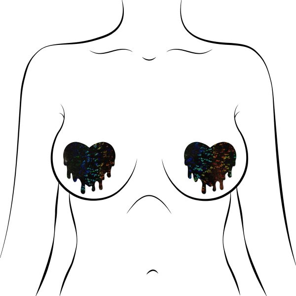 Pastease Melted Heart Pasties Black - Image 2