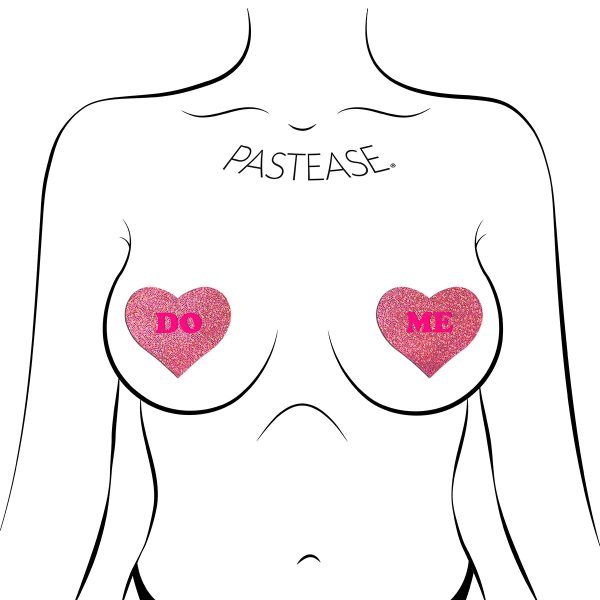 Pastease Glitter ''Do Me'' Heart Pasties Pink - Image 2