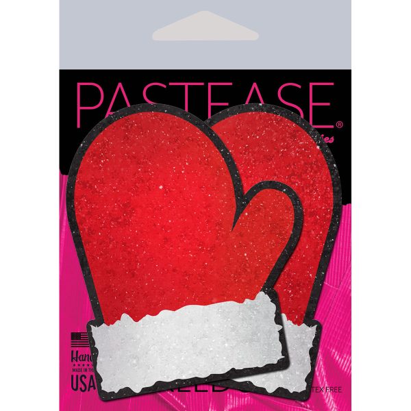 Pastease Glitter Santa Mittens Pasties Red/White - Image 3