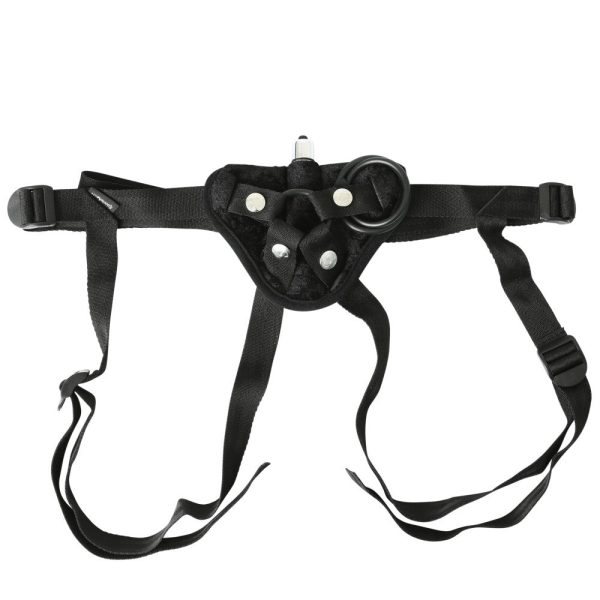 Sportsheets Adjustable Vibrating Black Velvet Strap-On Harness - Image 2