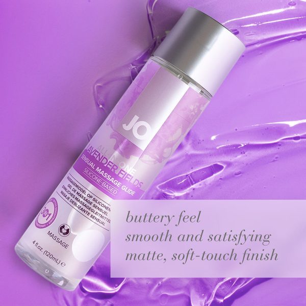 JO All-In-One Sensual Massage Glide Lavender 4 oz. - Image 4