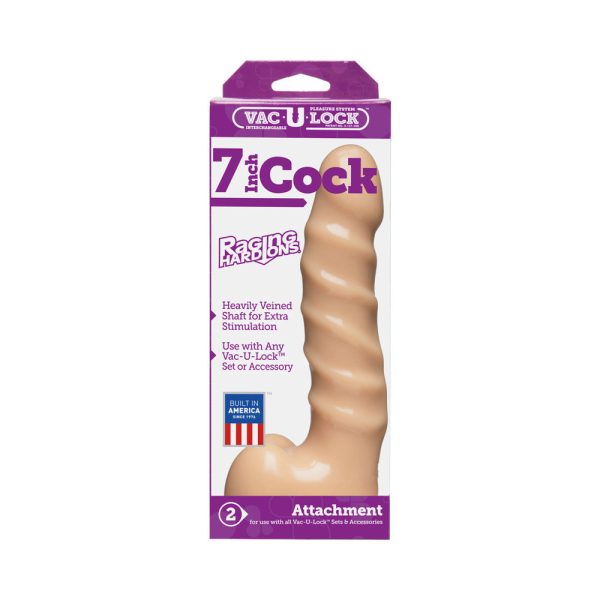 Vac-U-Lock - 7 Inch Cock - Raging Hard-Ons White - Image 3