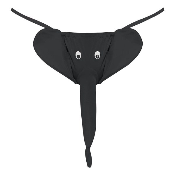 Male Power Squeaker Elephant G-String Black O/S - Image 2