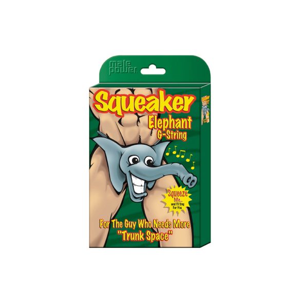 Male Power Squeaker Elephant G-String Black O/S - Image 3