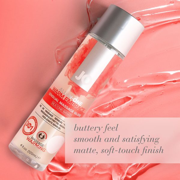 JO All-In-One Sensual Massage Glide Warming 4 oz. - Image 4
