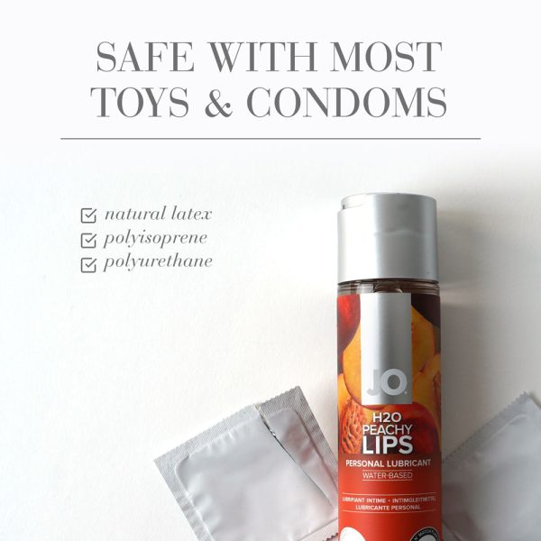 JO H2O Peachy Lips Flavored Water-Based Lubricant 4 oz. - Image 3