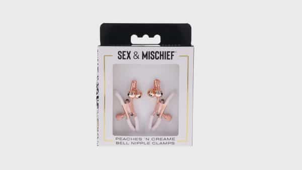 Sportsheets Sex & Mischief Peaches ''n CreaMe Bell Nipple Clamps - Image 7