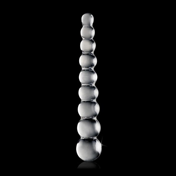 Icicles No. 2 Beaded 8.5 in. Glass Dildo Clear - Image 3