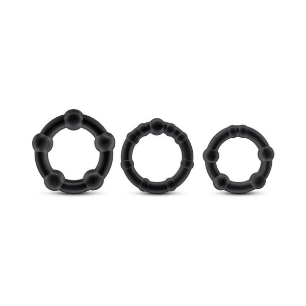 Stay Hard Beaded Cockrings 3-Piece Set Black - Image 2