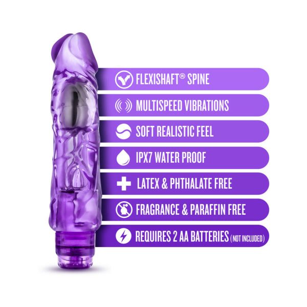 Naturally Yours Wild Ride Realistic 9 in. Vibrating Dildo Purple - Image 6