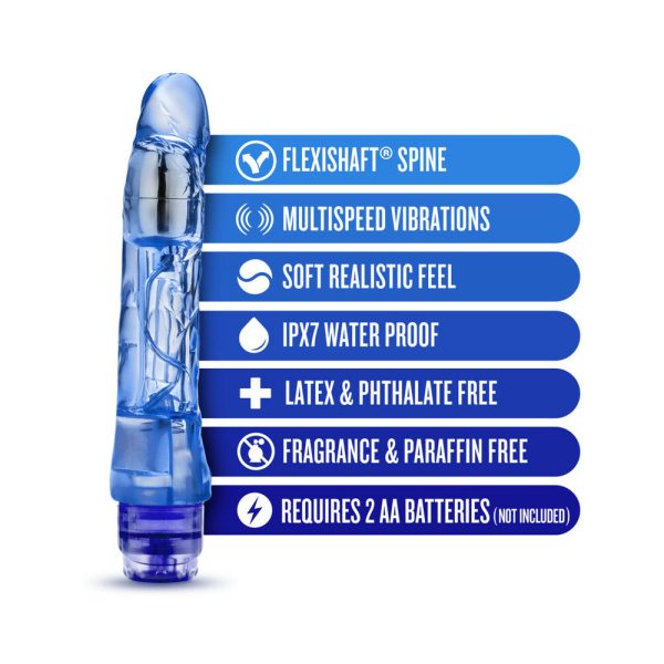 Naturally Yours Mambo Vibe Realistic 9 in. Vibrating Dildo Blue - Image 6