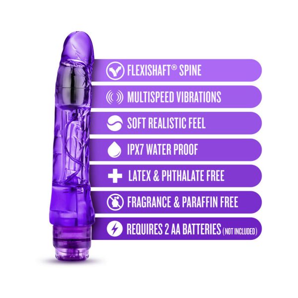 Naturally Yours Mambo Vibe Realistic 9 in. Vibrating Dildo Purple - Image 6