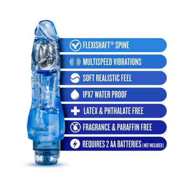 Naturally Yours Fantasy Vibe Realistic 8.5 in. Vibrating Dildo Blue - Image 5