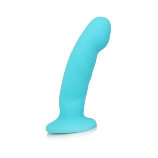 Luxe Cici 6.5 in. Curved Silicone Dildo Blue - Image 2