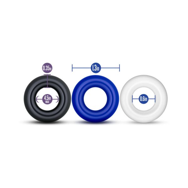 Stay Hard Donut Rings 3-Piece Cockring Set Assorted Colors - Image 8