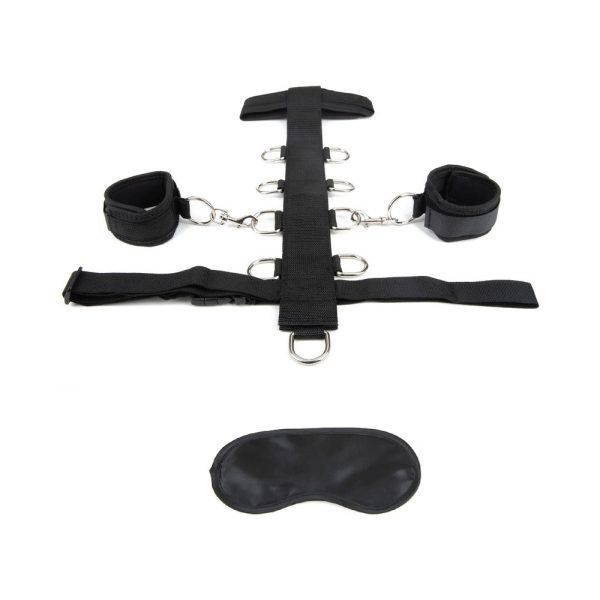 Lux Fetish 3-Piece Adjustable Neck & Wristraint Set Black - Image 2