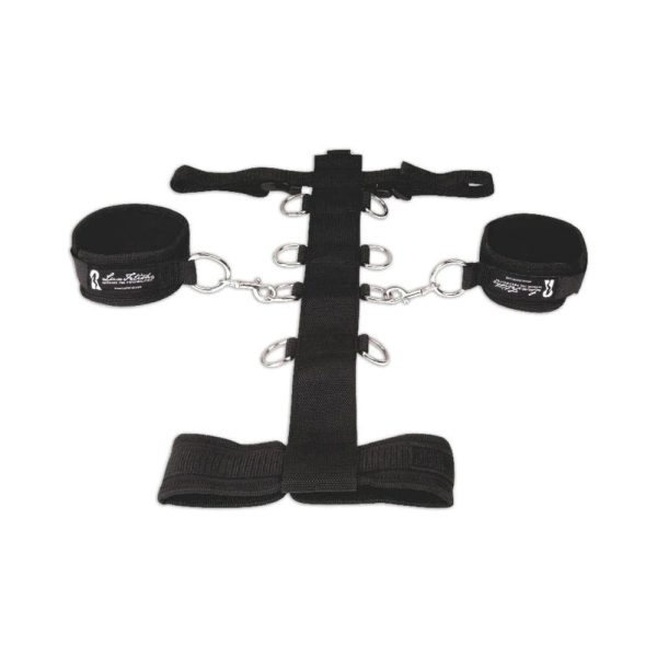 Lux Fetish 3-Piece Adjustable Neck & Wristraint Set Black - Image 3