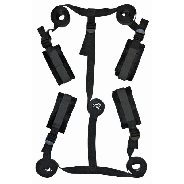 Sportsheets Sex & Mischief 5-Piece Adjustable Bed Bondage Restraint Kit Black - Image 2