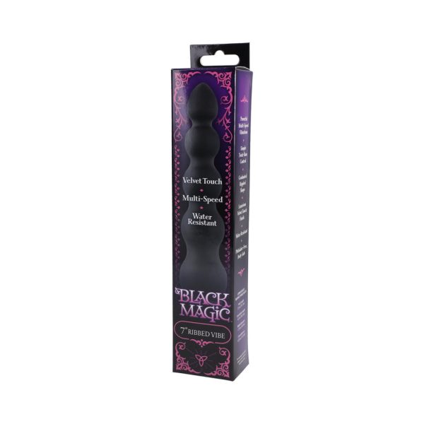 Black Magic 7in Ribbed Vibrator - Image 3