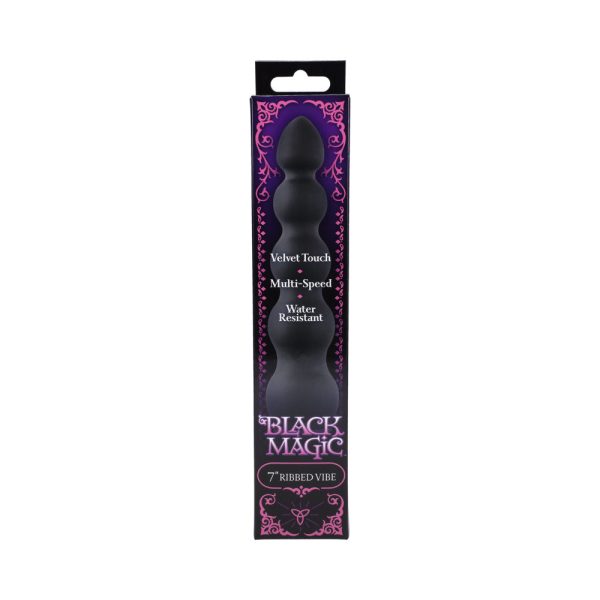Black Magic 7in Ribbed Vibrator - Image 4