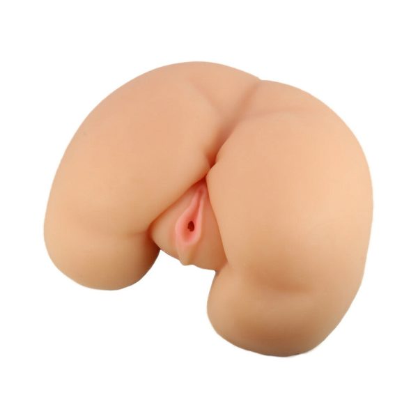 X5 Vibrating Realistic Ass Dual Entry Masturbator Beige - Image 3