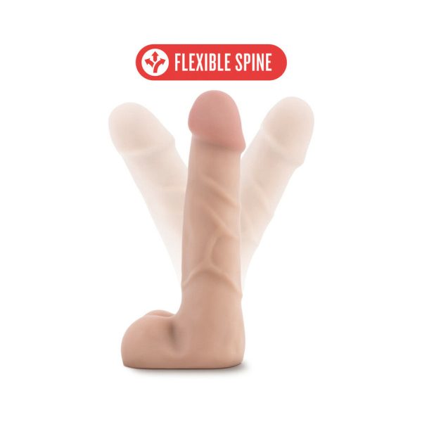 X5 Plus Realistic 7 in. Posable Dildo with Balls Beige - Image 7