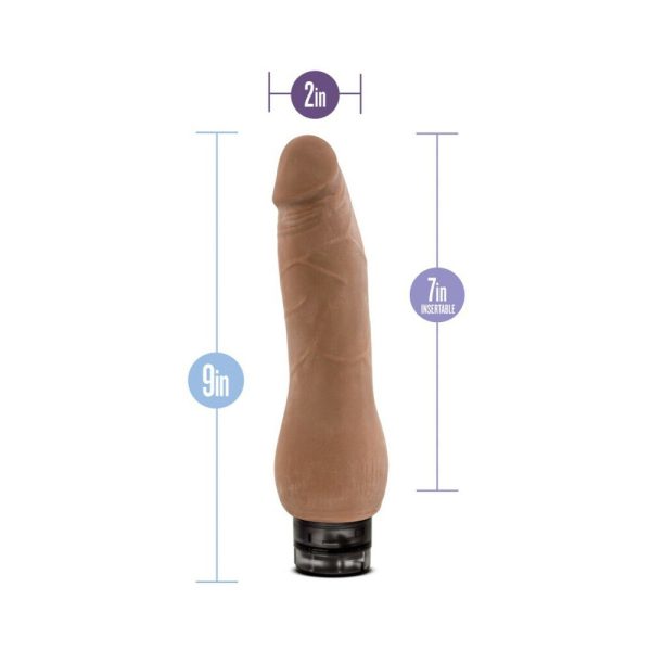 Au Naturel Tomas 9 in. Dual Density Vibrating Dildo Tan - Image 6