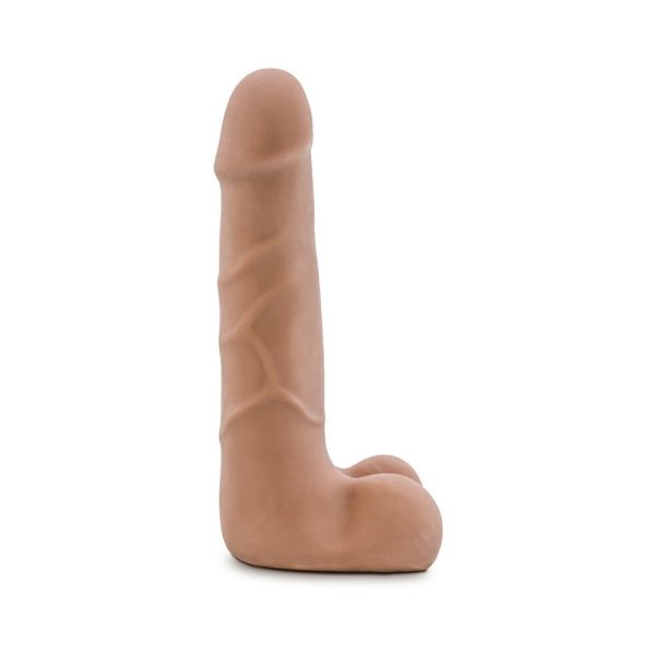 Au Naturel Suave 7 in. Posable Dual Density Dildo with Balls Tan - Image 3