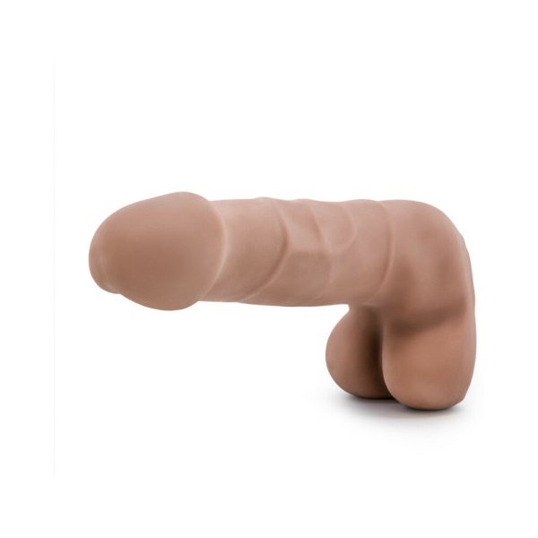 Au Naturel Suave 7 in. Posable Dual Density Dildo with Balls Tan - Image 4