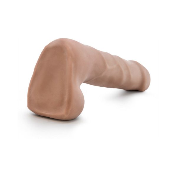Au Naturel Suave 7 in. Posable Dual Density Dildo with Balls Tan - Image 5