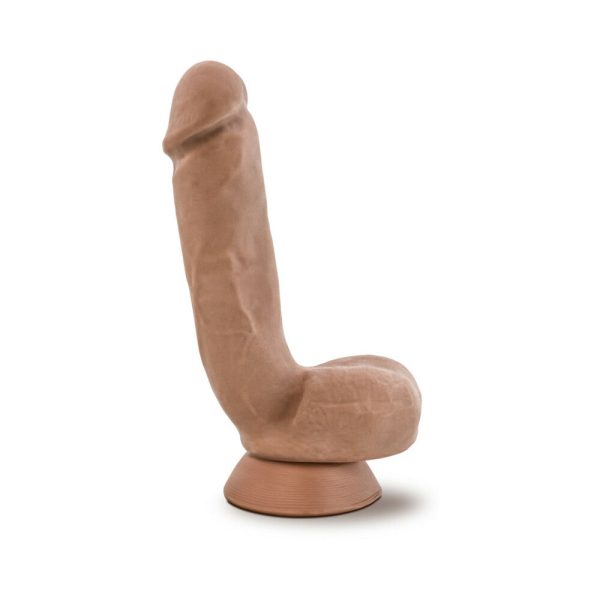 Au Naturel Macho 8.5 in. Posable Dual Density Dildo with Balls Tan - Image 3