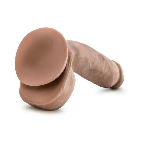 Au Naturel Macho 8.5 in. Posable Dual Density Dildo with Balls Tan - Image 5