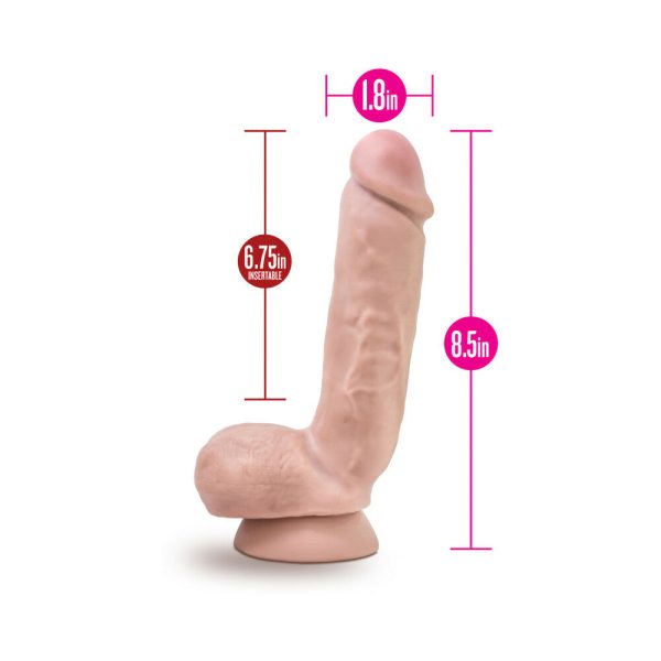 Au Naturel Anthony 8.5 in. Posable Dual Density Dildo with Balls Beige - Image 7