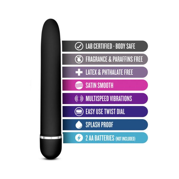 Rose Luxuriate Classic Slimline Vibrator Black - Image 5