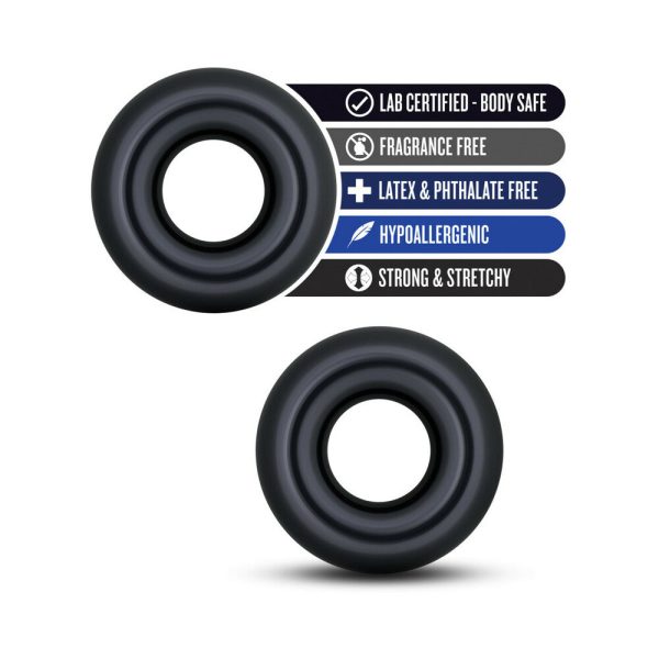 Stay Hard Donut Rings Oversized Cockring 2-Pack Black - Image 5