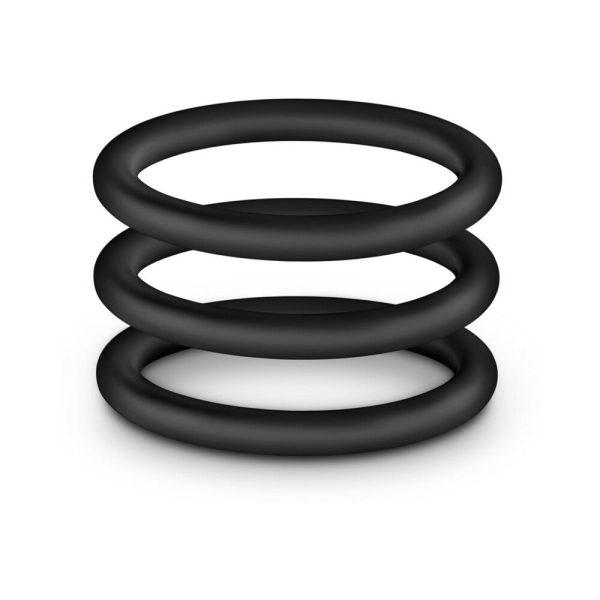 Performance VS1 Pure Premium Silicone Cockrings 3-Pack Medium Black - Image 3