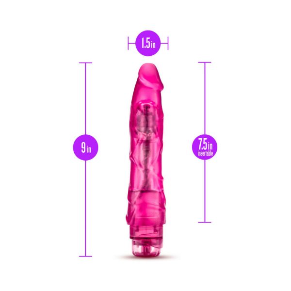 B Yours Vibe 1 Realistic 9 in. Vibrating Dildo Pink - Image 6