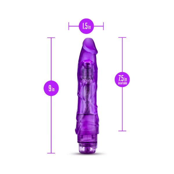 B Yours Vibe 1 Realistic 9 in. Vibrating Dildo Purple - Image 6