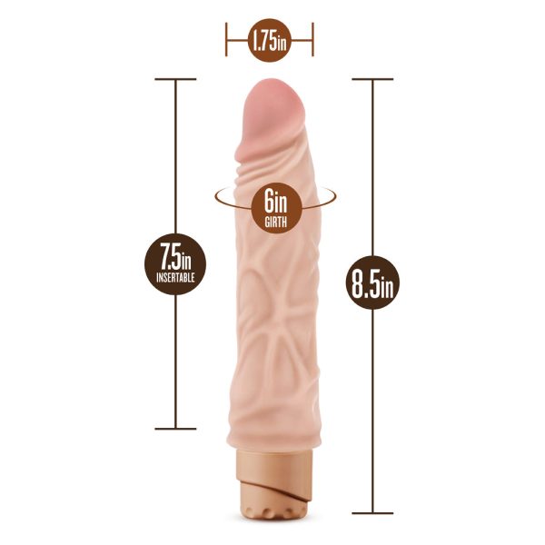 Dr. Skin Cock Vibe 10 Realistic 8.5 in. Vibrating Dildo Beige - Image 7