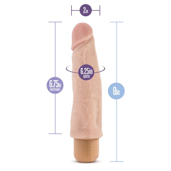 Dr. Skin Cock Vibe 14 Realistic 8 in. Vibrating Dildo Beige - Image 7