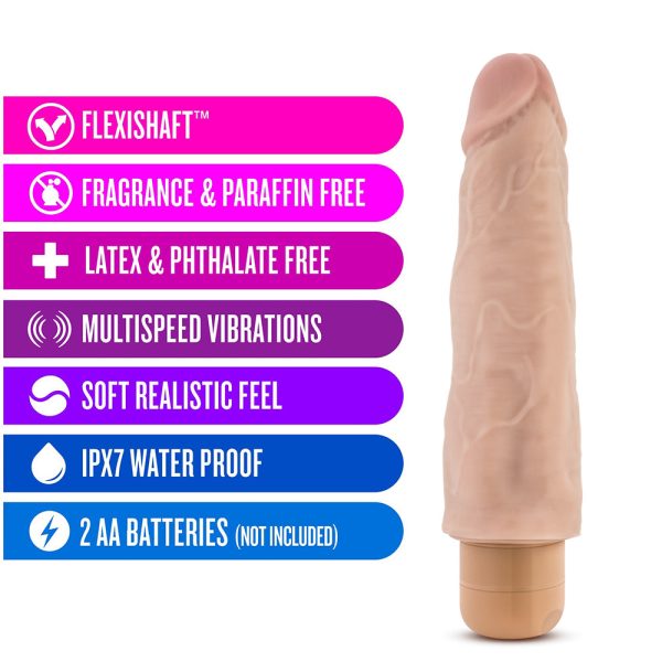Dr. Skin Cock Vibe 14 Realistic 8 in. Vibrating Dildo Beige - Image 8