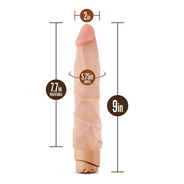 Dr. Skin Cock Vibe 1 Realistic 9 in. Vibrating Dildo Beige - Image 7
