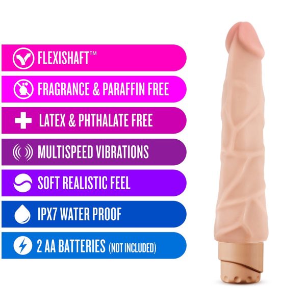Dr. Skin Cock Vibe 1 Realistic 9 in. Vibrating Dildo Beige - Image 8