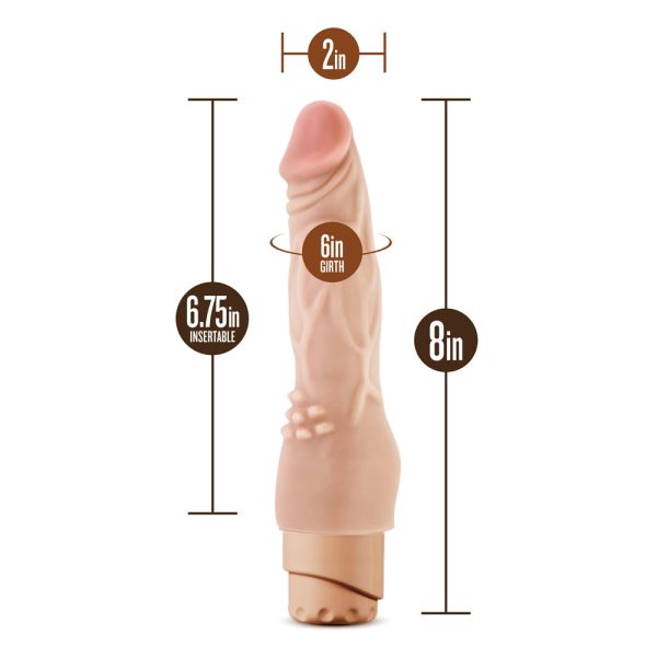 Dr. Skin Cock Vibe 4 Realistic 8 in. Vibrating Dildo Beige - Image 7