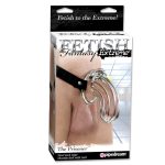 Fetish Fantasy Extreme The Prisoner Locking Chastity Belt Cock Cage Silver/Black