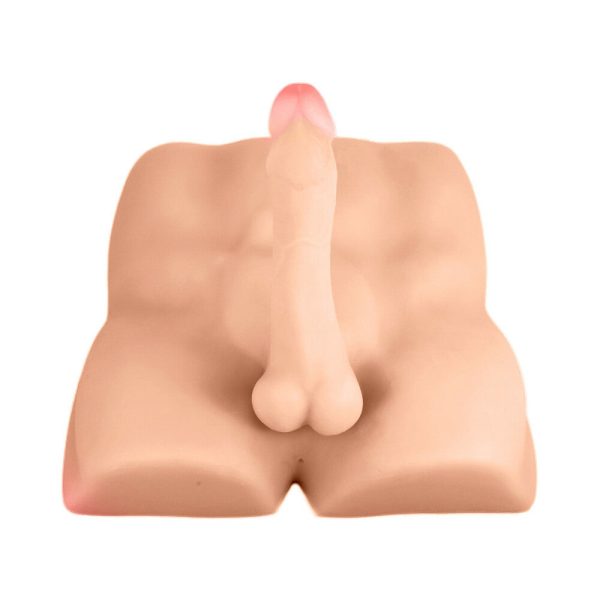 X5 Men Rough Rider Pleasure Doll Anal Masturbator with 7.5 in. Dildo Beige - Image 3