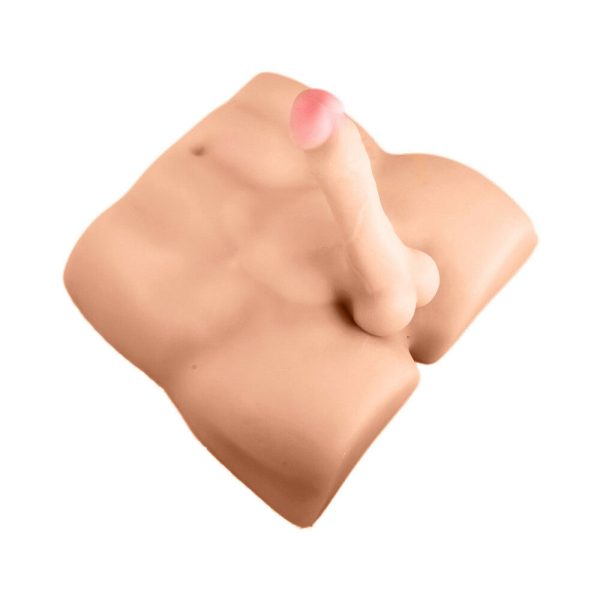 X5 Men Rough Rider Pleasure Doll Anal Masturbator with 7.5 in. Dildo Beige - Image 4