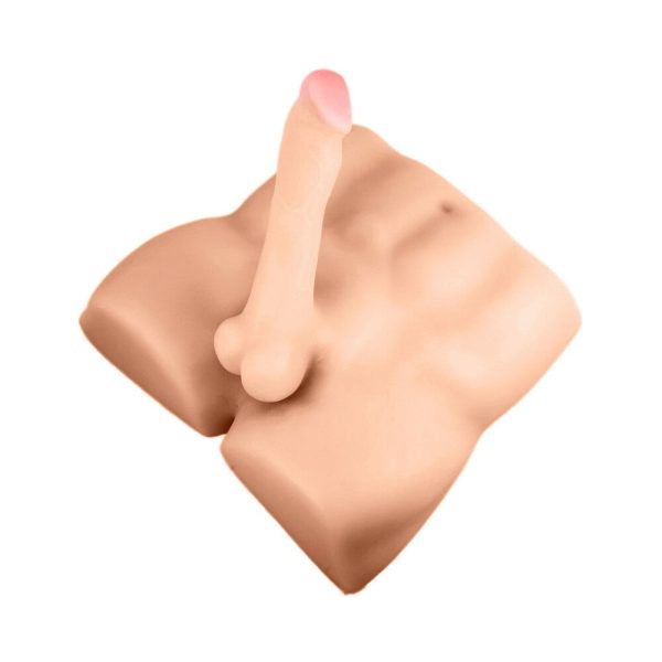 X5 Men Rough Rider Pleasure Doll Anal Masturbator with 7.5 in. Dildo Beige - Image 5